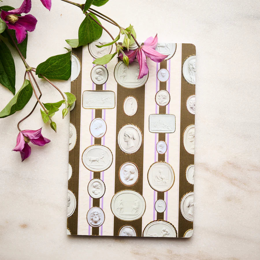 Taupe Stripe Intaglio Notebook | Large